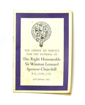 Lot 112 - The Order of Service for the Funeral of the Right Honourable Sir Winston Leonard Spencer-Churchill