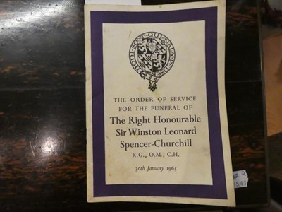 Lot 112 - The Order of Service for the Funeral of the Right Honourable Sir Winston Leonard Spencer-Churchill
