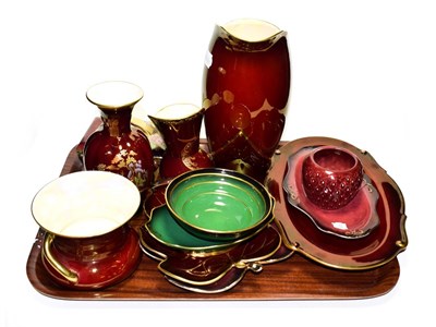 Lot 125 - A selection of rouge ''Carlton ware, Crown Devon fieldings and Royal Minton wares (one tray), and a