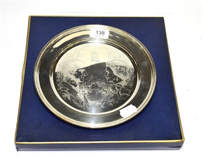 Lot 138 - An Elizabeth II commemorative plate, by Richard Comyns, London, 1972, number 442 from a limited...