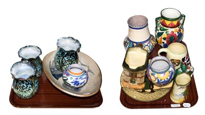 Lot 152 - A quantity of decorative ceramics including Poole, Royal Doulton, Studio pottery dish etc (on...