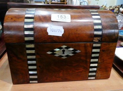 Lot 153 - A Victorian rosewood travelling dressing table box, and a 19th century walnut veneered and...