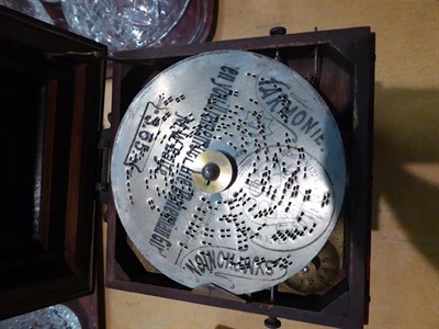 Lot 161 - A symphonion mantel clock with nine symphonion discs