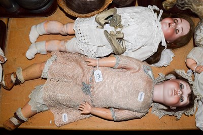Lot 171 - German Walterhausen bisque socket head doll impressed '1916' with sleeping blue eyes, brown...