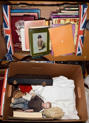 Lot 173 - Assorted dolls items, including a small dolls case, dolls clothes, Victorian white cotton...