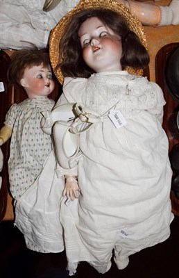Lot 179 - German PM bisque socket head character baby doll, impressed '23', with sleeping blue eyes,...