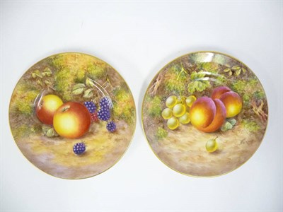 Lot 58 - A Pair of Royal Worcester Porcelain Tea Plates, 1952 and 1953, painted by Freeman with still...