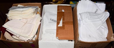 Lot 288 - Quantity of textiles, linen etc (in three boxes)