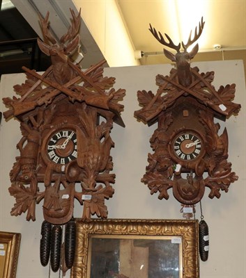 Lot 343 - Two modern cuckoo wall clocks