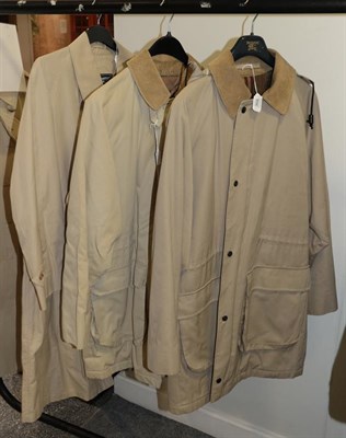 Lot 368 - Burberry men's cotton showerproof mac, single breasted, pockets, belt; and an outdoor walking coat