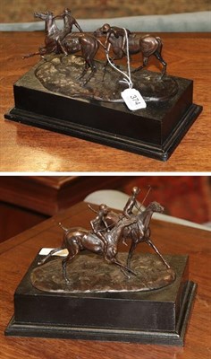 Lot 374 - Jonathan Knight (b.1959)  Part of a unique set of eight Polo players, mounted as two sets of...