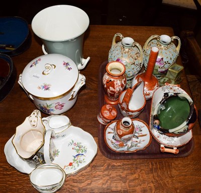 Lot 380 - A group of assorted ceramics, comprising Japanese Kutani ceramics, pair of early 20th century...