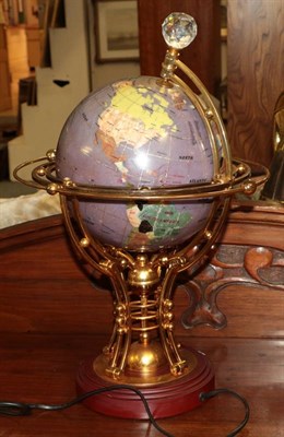Lot 386 - An Osborne & Allen illuminated and rotary globe, with elaborate gilt metal frame, on plinth base