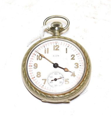 Lot 387 - An Elgin nickel plated pocket watch