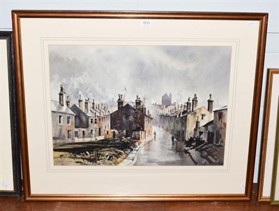 Lot 1015 - John Barrie Haste (1931-2011) Northern street scene, signed watercolour, 47cm by 66cm