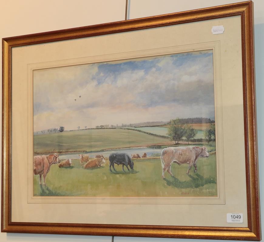 Lot 1049 - Robin Furness (b.1933) ''Mister George Hammond's Cattle'' signed and dated 19(82), gouache, 35cm by