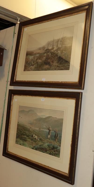 Lot 1052 - After Walton, Duck flighting and partridge shooting, two coloured prints, 42cm by 61.5cm
