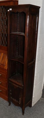 Lot 1064 - A Tall slender French open bookcase, 43cm by 31cm by 174cm.