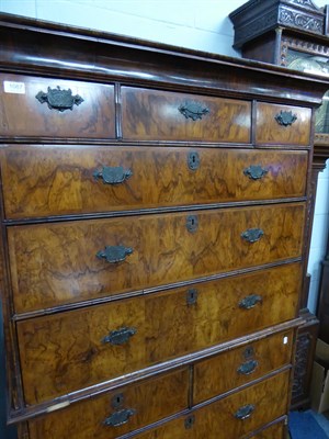 Lot 1087 - An 18th century walnut chest on chest, 110cm by 59cm by 174cm