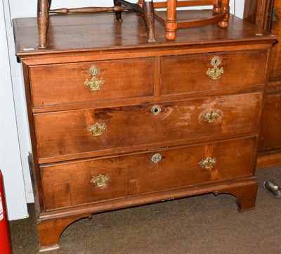 Lot 1094 - An early 19th century mahogany three height chest of drawers, 116cm by 62cm by 98cm