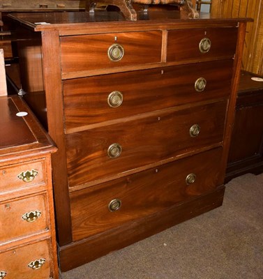 Lot 1112 - An Edwardian mahogany straight front four height chest of drawers, 107cm by 49cm by 114cm, together