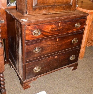 Lot 1119 - A George III mahogany three height chest of drawers, 80cm by 48cm by 78cm