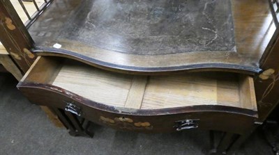 Lot 1124 - An Arts & Crafts Shapland & Petter style writing table, the upper section/gallery lacking, with...