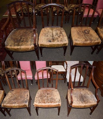 Lot 1150 - A set of six late 18th century style mahogany dining chairs, circa 1900/1910 including two carvers