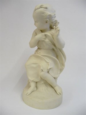 Lot 90 - A Copeland Parian Figure of a Child, "On the Sea Shore", 1872, after Joseph Durham, as a little...