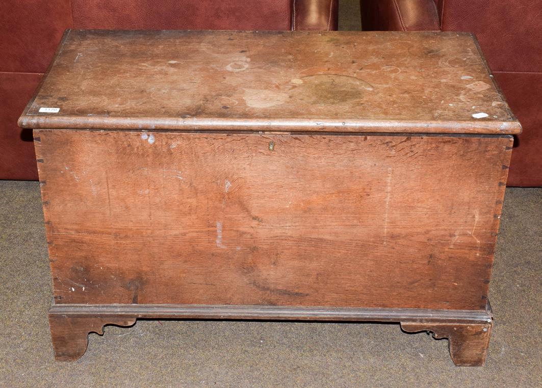 Lot 1170 - A 19th century oak blanket box, 97cm by 49cm by 62cm