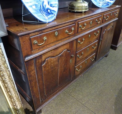 Lot 1173 - A late 18th century oak dresser and rack, 163cm by 50cm by 206cm
