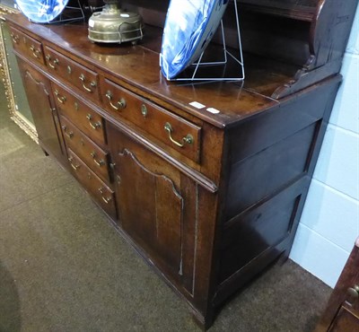 Lot 1173 - A late 18th century oak dresser and rack, 163cm by 50cm by 206cm