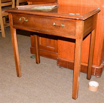 Lot 1179 - A 19th century mahogany side table fitted with a drawer, 73cm by 39cm by 72cm