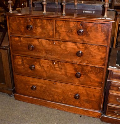 Lot 1185 - A Victorian mahogany straight front four height chest of drawers, 122cm by 57cm by 123cm