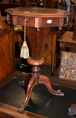 Lot 1187 - A Victorian rosewood sewing table, 46cm by 73cm