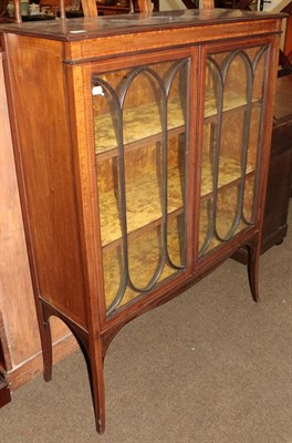 Lot 1189 - An Edwardian inlaid mahogany display cabinet, 100cm by 35cm by 130cm