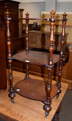 Lot 1198 - A Victorian rosewood three tier whatnot, 46cm by 37cm by 94cm