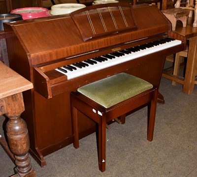 Lot 1201 - An Eavestaff pianette upright mini piano and stool