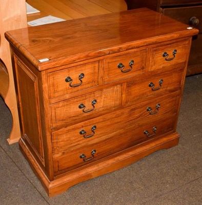 Lot 1202 - A modern hardwood chest of drawers, 92cm by 45cm by 78cm