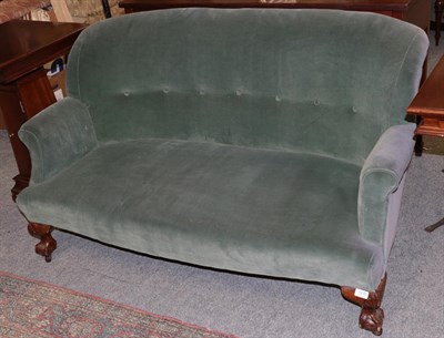 Lot 1270 - An early 20th century mahogany framed settee 138cm by 72cm, seat, 35cm high, back 77cm high.