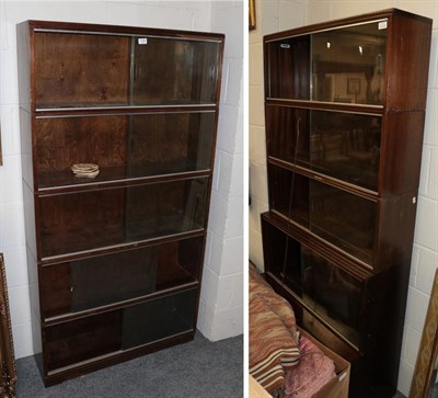 Lot 1282 - Two five tier Globe Wernicke style stacking bookcases, by Minty of Oxford