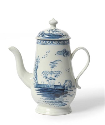 Lot 111 - A Chaffers Liverpool Porcelain Coffee Pot and Cover, circa 1760, of baluster form, the domed...