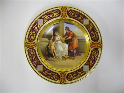 Lot 116 - A Vienna Style Porcelain Cabinet Plate, late 19th century, painted with Venus and Cupid and an...