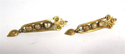 Lot 107 - ~ A collection of circa 1900 gilt jewellery including a bracelet formed of floral and scroll...