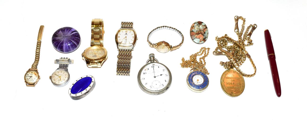 Lot 139 - Various lady's and gent's watches including a Roamer 9ct gold cased ladies wristwatch on plated...