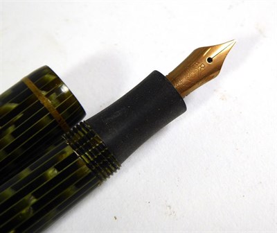 Lot 144 - A Merlin 33 fountain pen with nib stamped 14k, a Merlin 33 fountain pen with nib stamped 14k-585, a