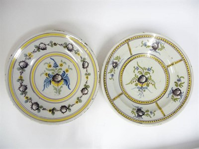 Lot 124 - A Pair of Delft Deep Dishes, late 18th century, painted in blue, green, ochre and manganese...