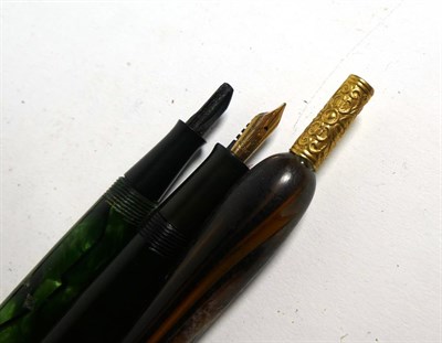 Lot 185 - Various pen craft items including: The ''Chatsworth'' Pen with nib stamped 14c (lid lacking),...