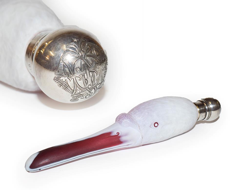 Lot 211 - A Victorian silver-mounted cameo glass scent-bottle, The Glass by Thomas Webb and Sons,...