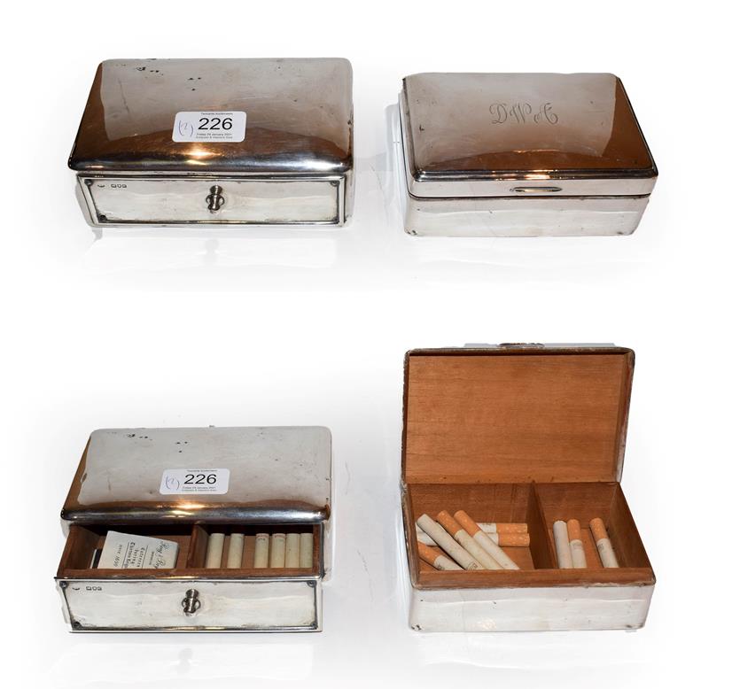 Lot 226 - A Victorian silver cigarette-box and an Edward VIII silver cigarette-box, The First by William...